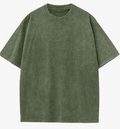Men's Cotton T-Shirts Oversized Unisex Short Sleeves Casual Loose Wash Solid Basic Tee Tops