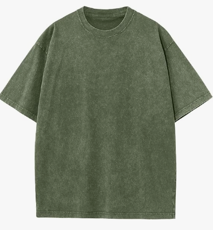 Men's Cotton T-Shirts Oversized Unisex Short Sleeves Casual Loose Wash Solid Basic Tee Tops