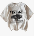 Men's RoseSeek Graphic Letter Tee Crew Neck Trendy Summer Vintage T-Shirt White