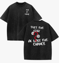 Mens Vintage Washed Graphic T Shirt Oversized Unisex Cotton Tee Black